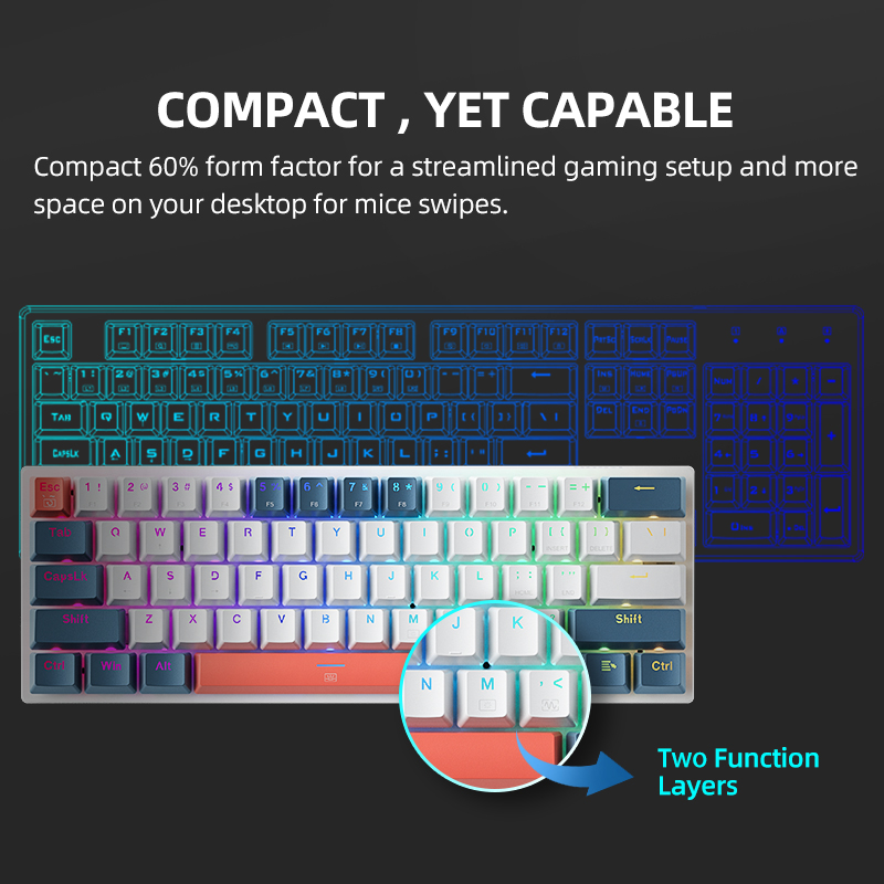 K500-B61 Machenike Mini mechan - Gaming Keyboard Mini recensie en prijs